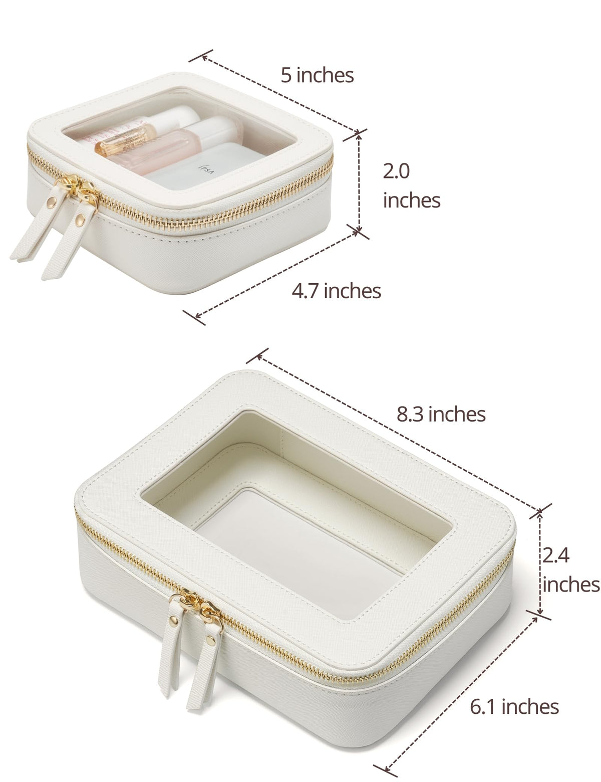 Popvibe travel toiletry bag with a transparent design for TSA-friendly packing.