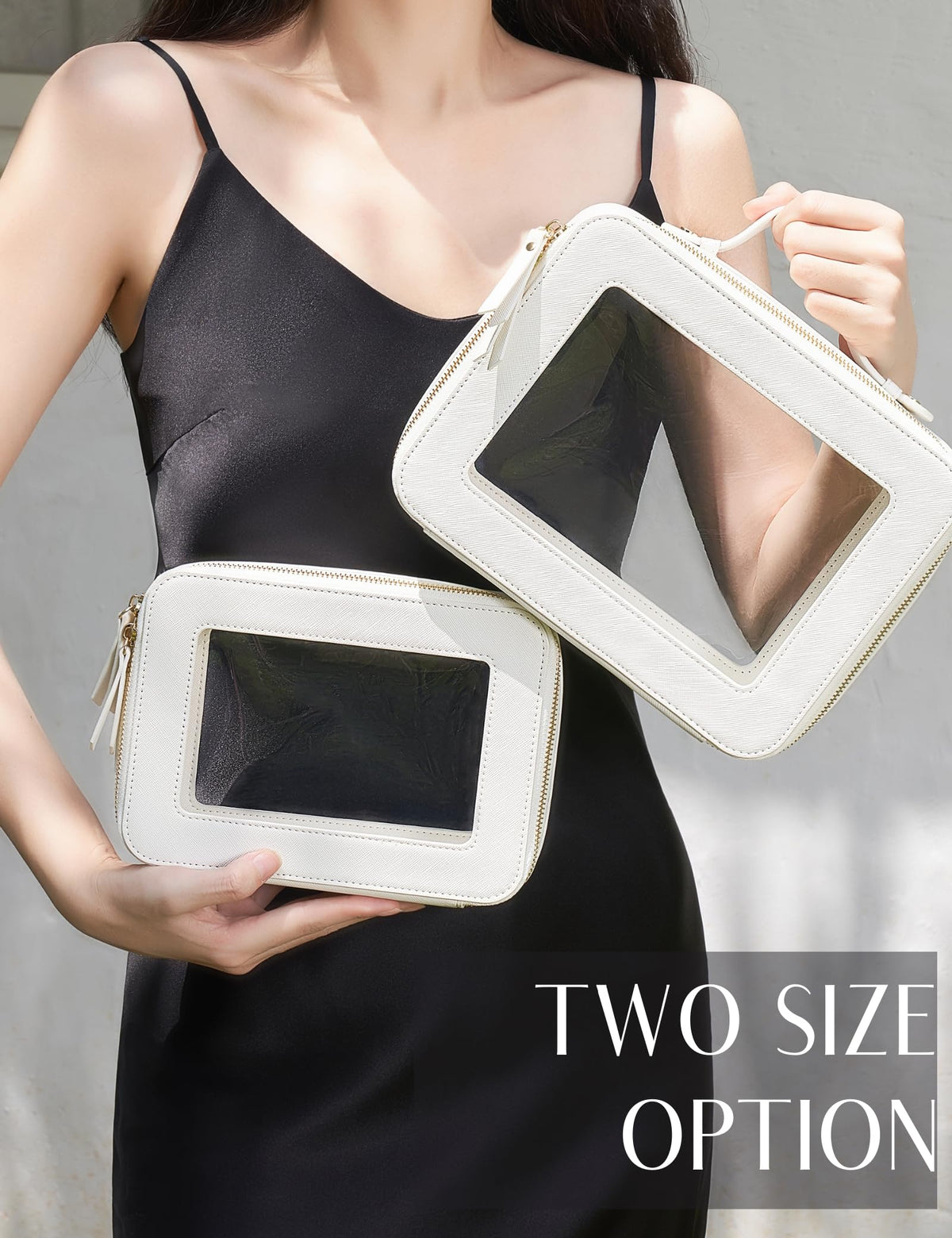 Popvibe TSA-approved clear bag designed for airport security screening.