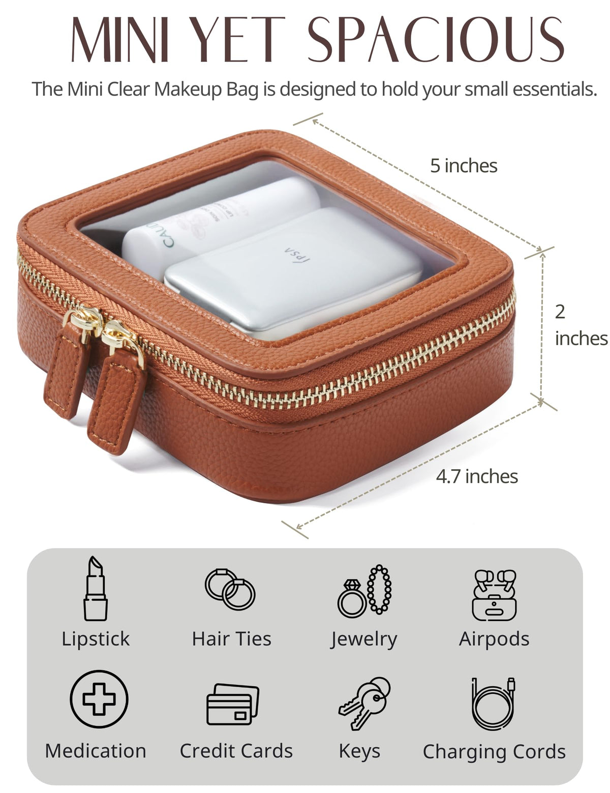 Popvibe waterproof makeup bag offers moisture protection and simple cleaning.