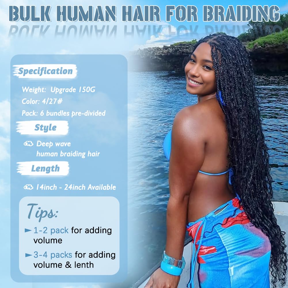 Six-bundle bulk braiding hair by Popway enables easy volume and even distribution.