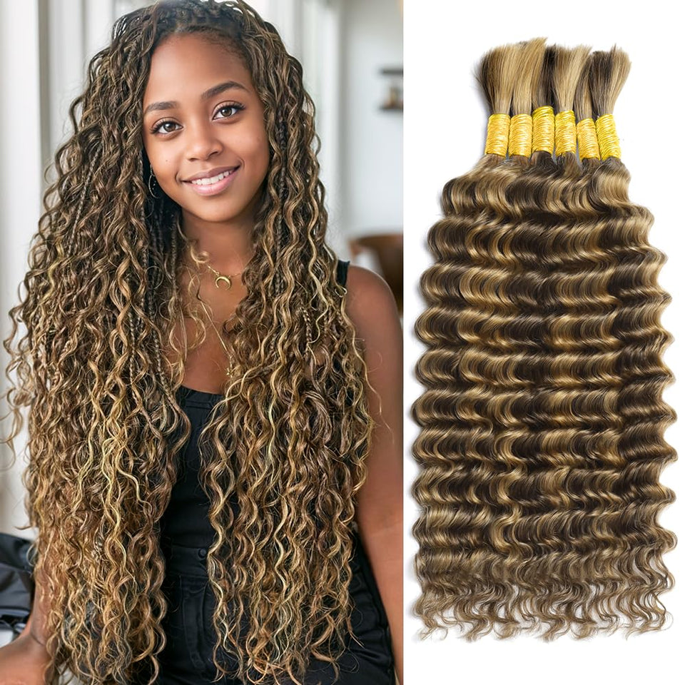 Popway ombre braiding hair in deep wave texture for fuller boho braids.