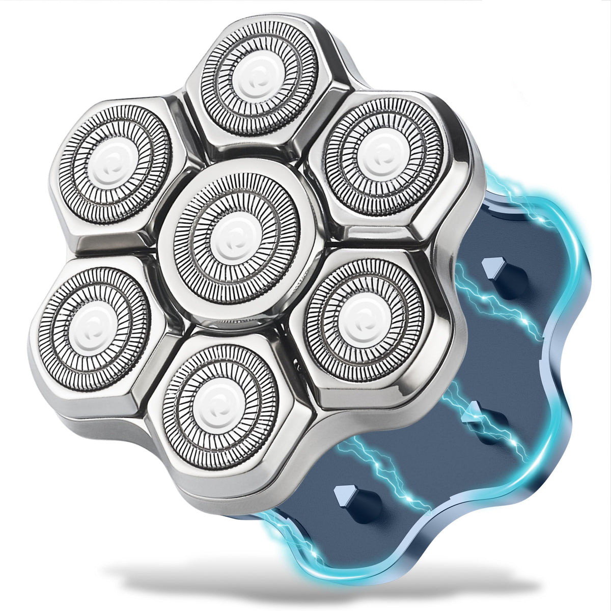 Poripori universal replacement head fits 360-degree shave for bald men.