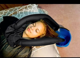 Portabelles travel-friendly cape folds for packing in a styling kit.