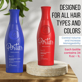 Portier Exclusive Packaging Box presents the 1L keratin treatment kit.