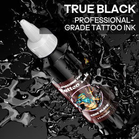 POSEIDON ink bottle sealed for safe, sterile real skin use.
