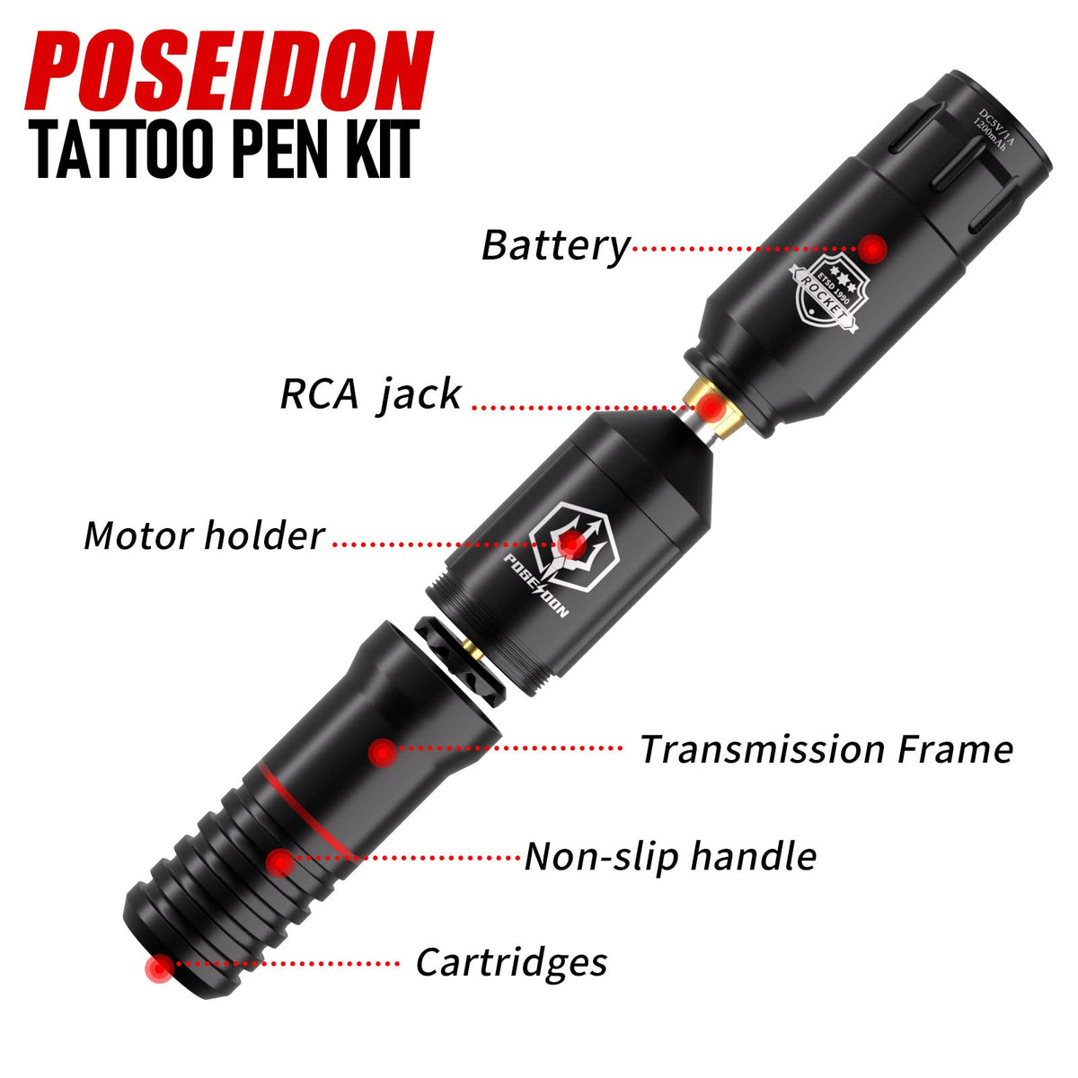 POSEIDON ink set including black and color inks for vibrant artwork