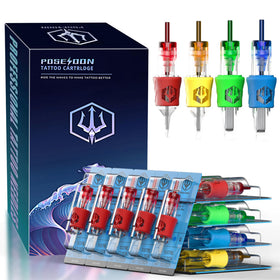 POSEIDON tattoo cartridges 50-pack front view for ready-to-use sessions