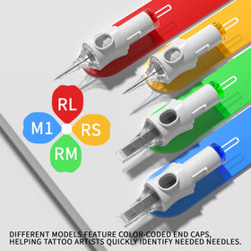 POSEIDON cartridges with laser sharp tips for precise lines and smooth shading in studio work.