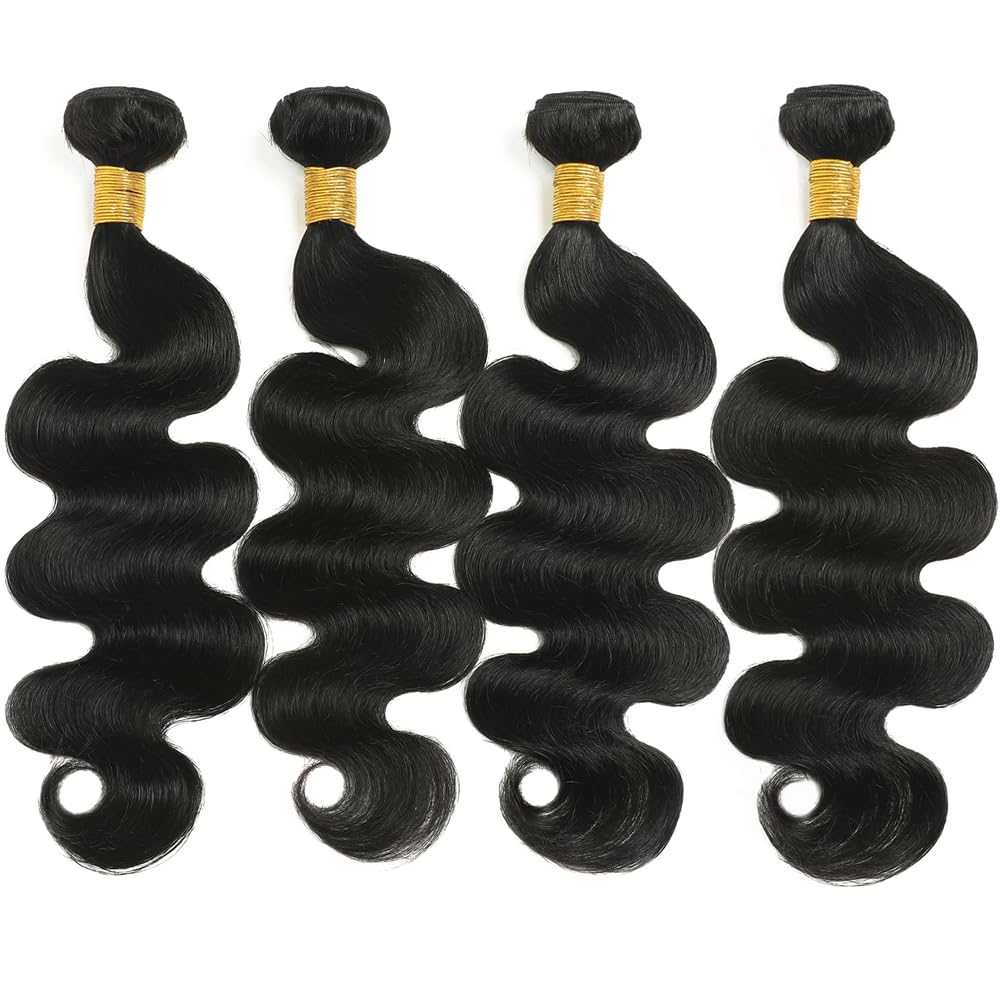 Poshbash body wave bundles 16-inch full density for seamless sew-in extensions.
