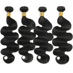 Poshbash body wave bundles 16-inch full density for seamless sew-in extensions.