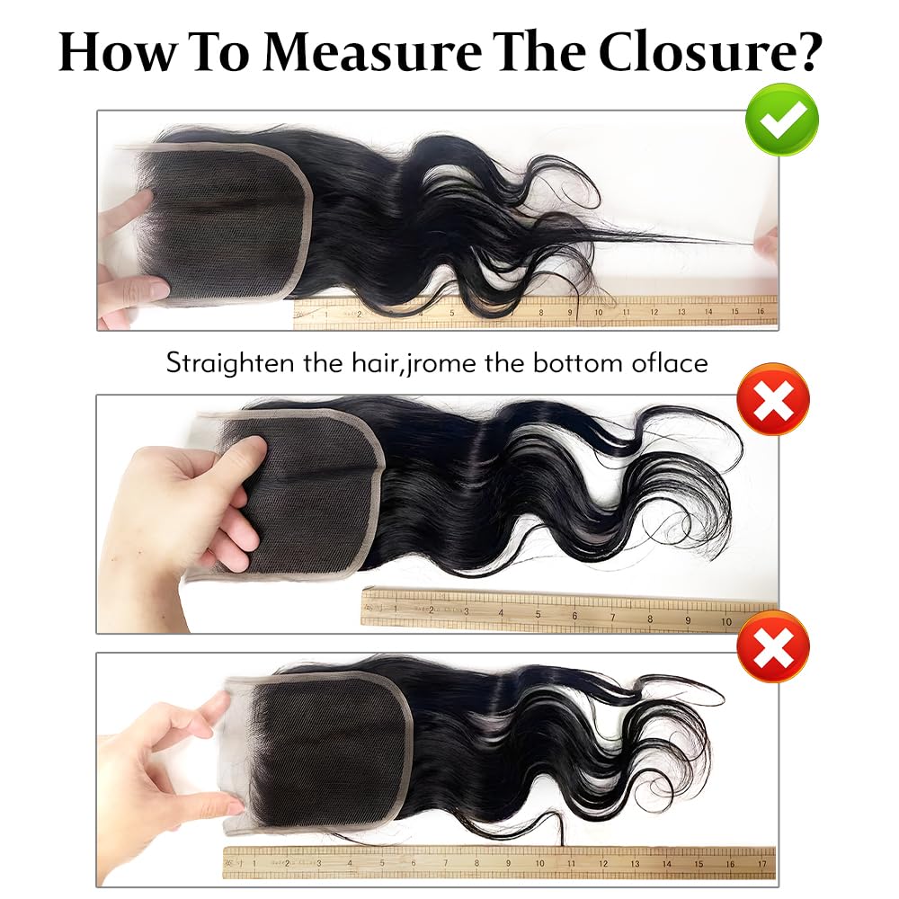 Poshbash true-length body wave closure 12in for versatile styling