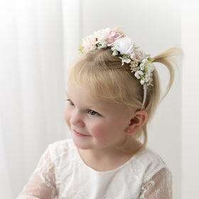 PoshMyra soft flat inside flower headband prevents snagging and increases comfort
