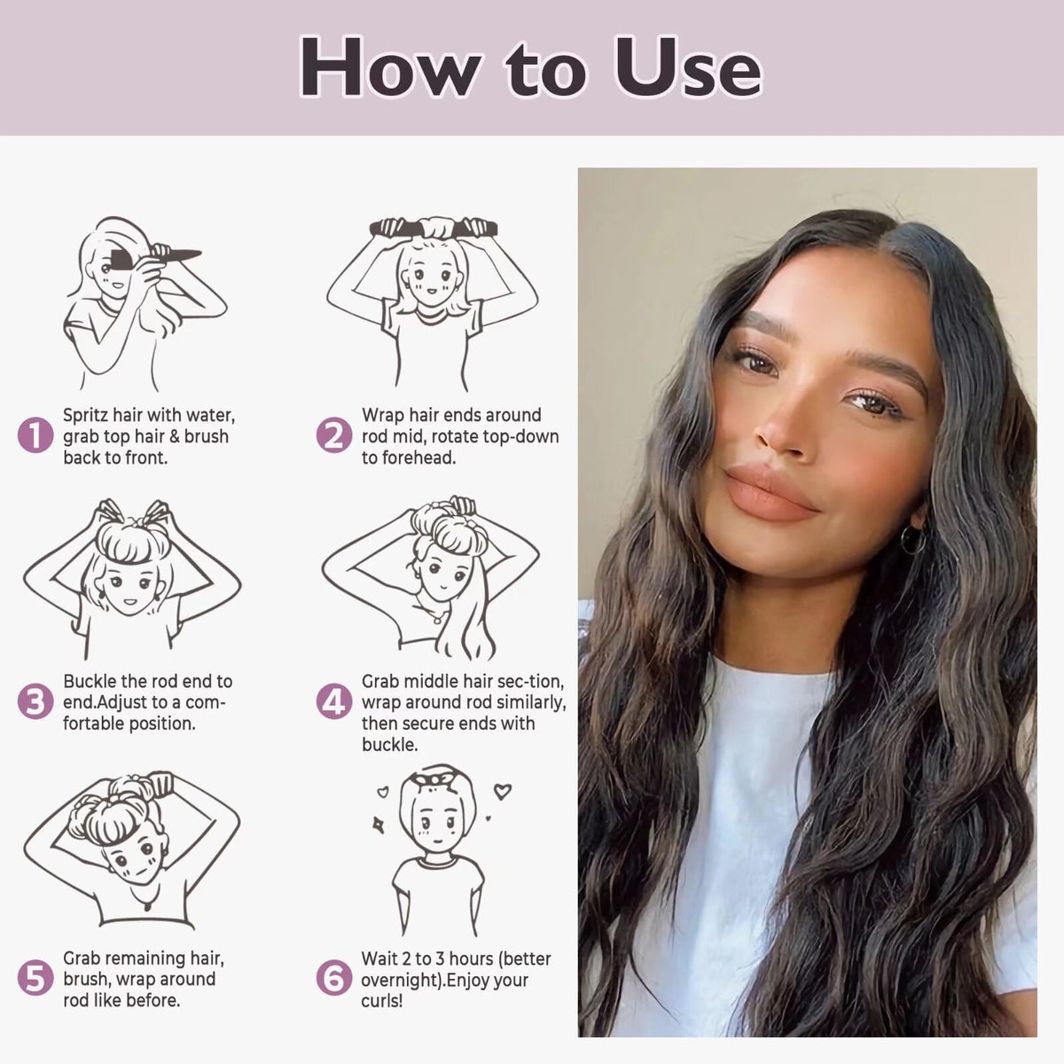 Posicurly velvet grip keeps hair in place for comfortable sleep