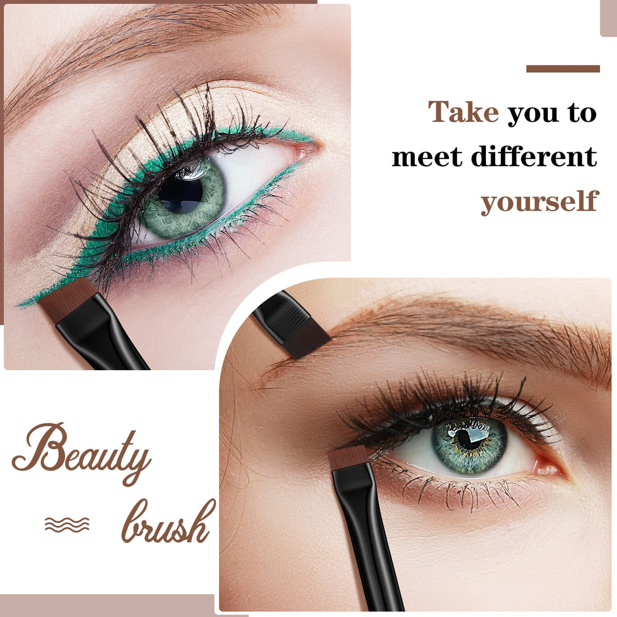 Potchen angled eyebrow brush helps define brows with steady strokes