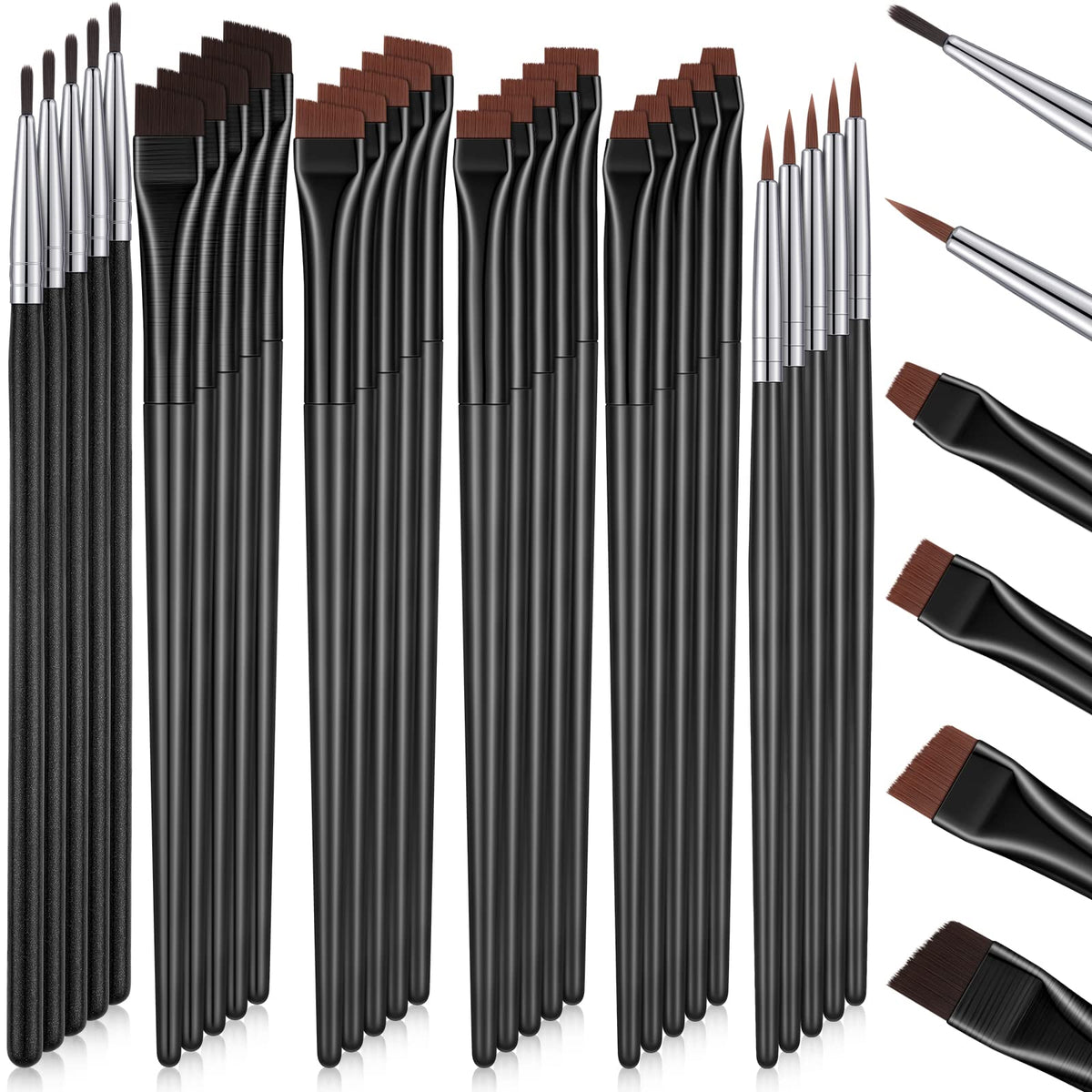 Potchen angled eyeliner brush set for precise lines and smooth application