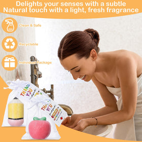 Potchen organza bags keep each bath bomb neatly presented.