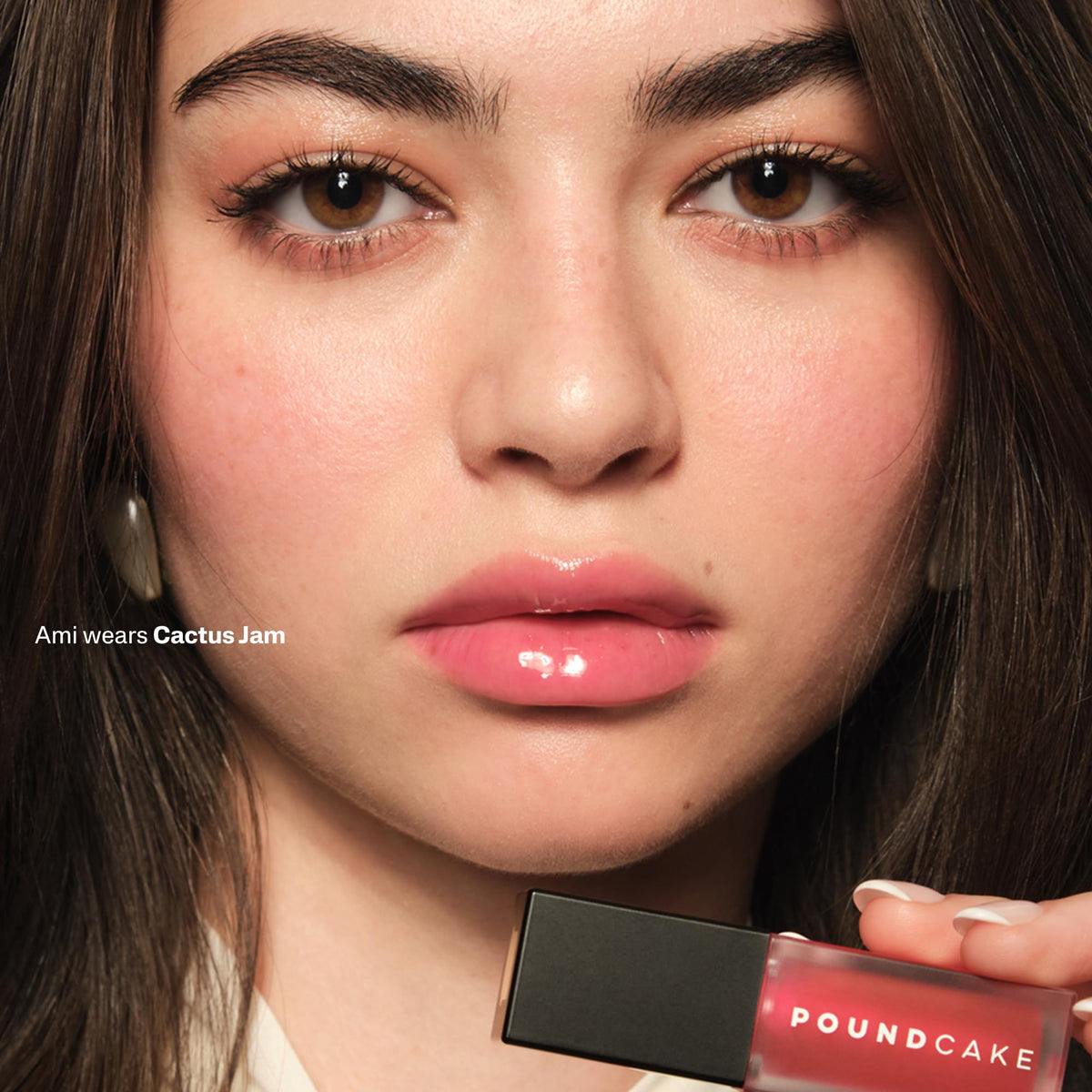 POUND CAKE Cake Theory lip-tone oil pump dispensing for smooth, high-shine hydration