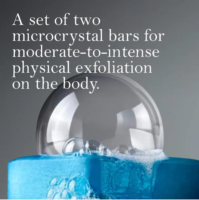 Pousutong Buffing Bar texture close-up demonstrating microcrystal exfoliation for rough skin