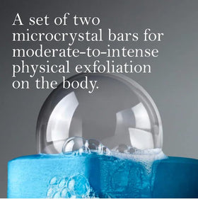Pousutong Buffing Bar texture close-up demonstrating microcrystal exfoliation for rough skin