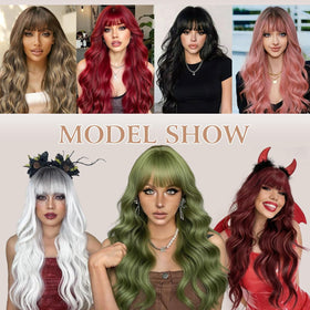 POUWENEY Burgundy Wig care shot suggests easy maintenance and quick adjustments