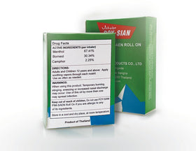 POY-SIAN Thai PIM-Saen Balm Oil roll-on applying on wrist, quick fragrance refresh