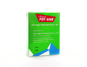 POY-SIAN Thai PIM-Saen Balm Oil roll-on back label showing 3-pack packaging