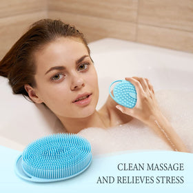 PQRUU gray silicone scrubber durable, non-absorbent for fast drying and hygiene.