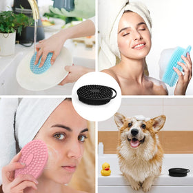 PQRUU six-pack silicone body scrubber multicolor set for shared use.