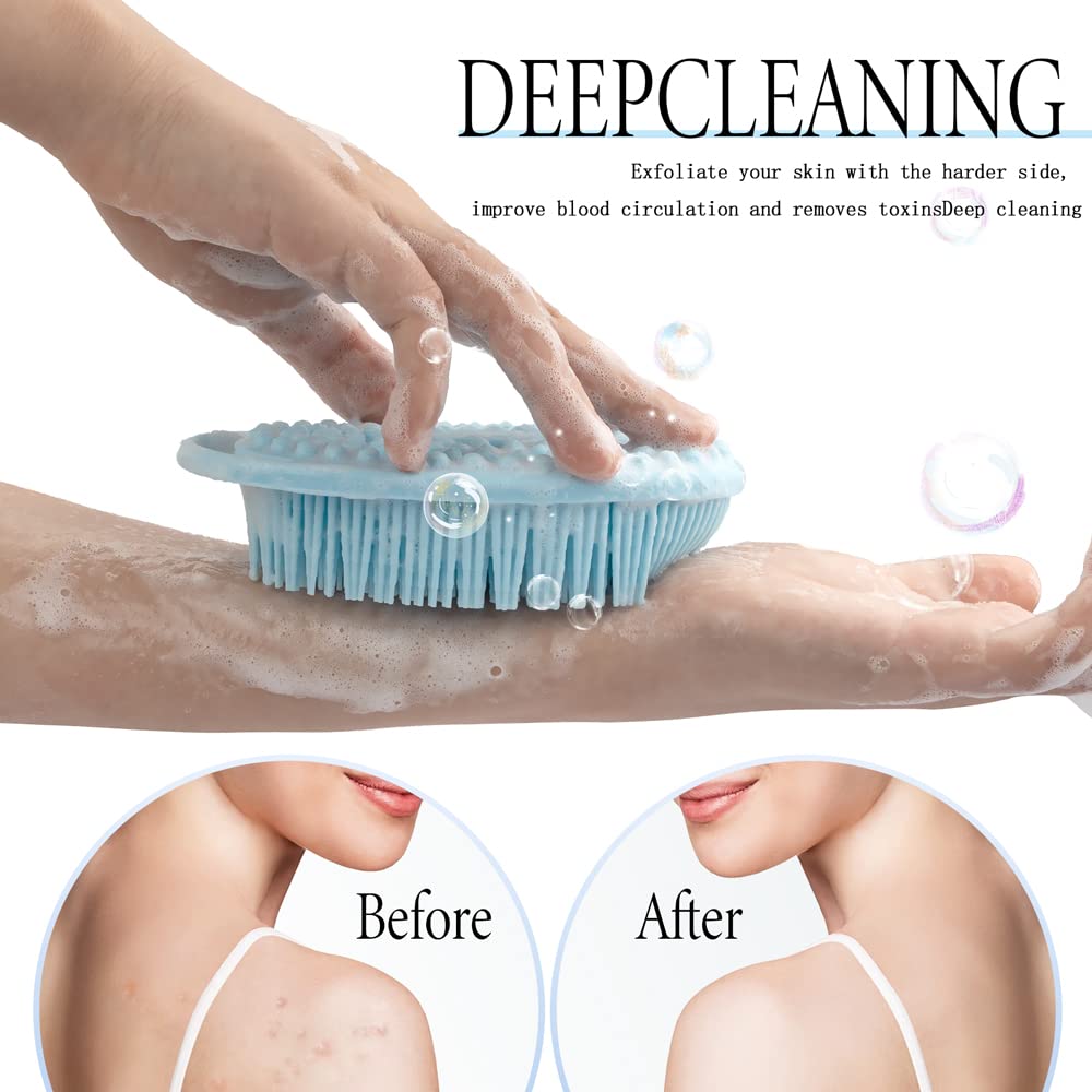 PQRUU purple body scrubber enables easy cleaning and quick drying after use.
