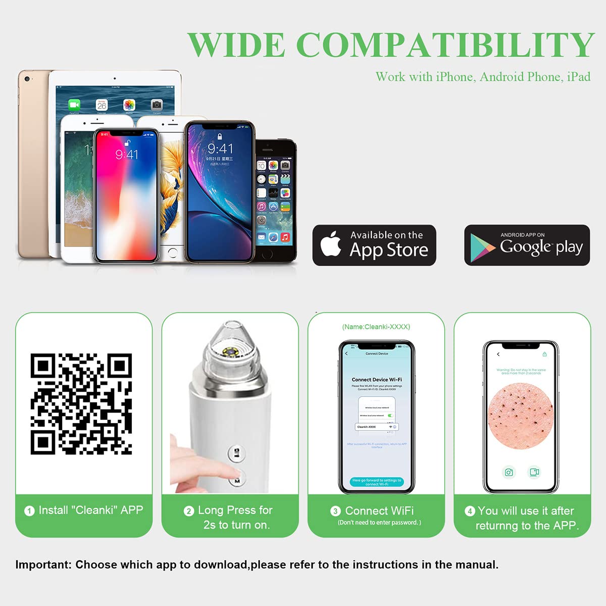 Prabensei Visual skincare connects via WiFi for real-time observation during use.