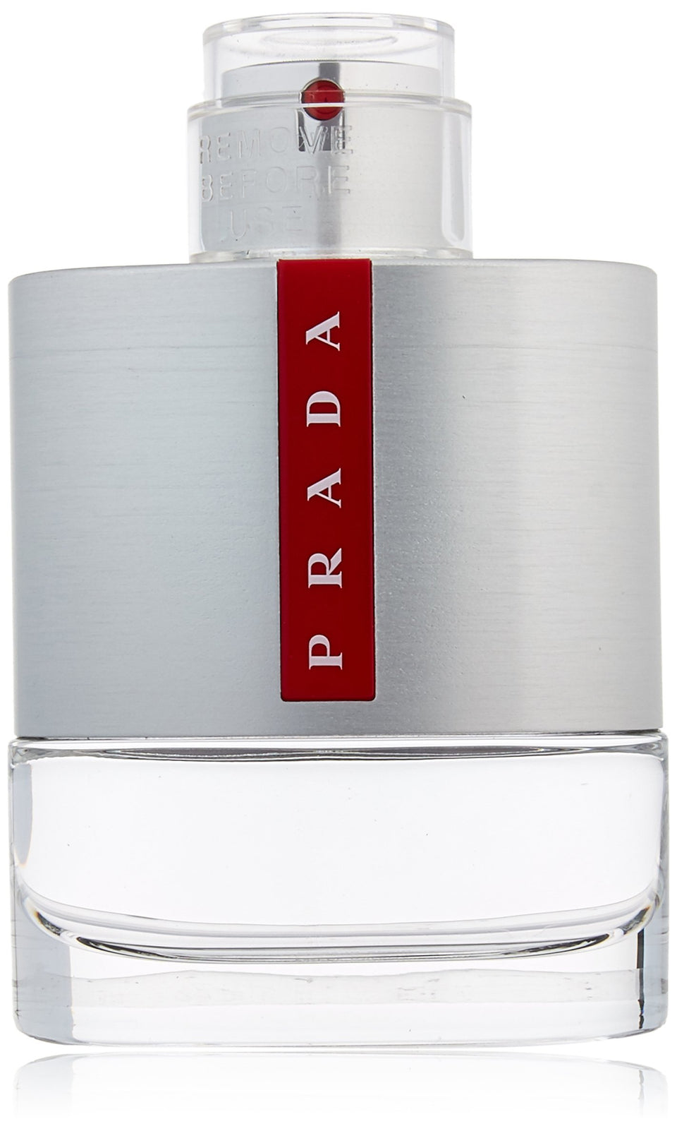 Prada Luna Rossa bottle close-up, long-lasting fragrance ideal for daytime to evening wear.