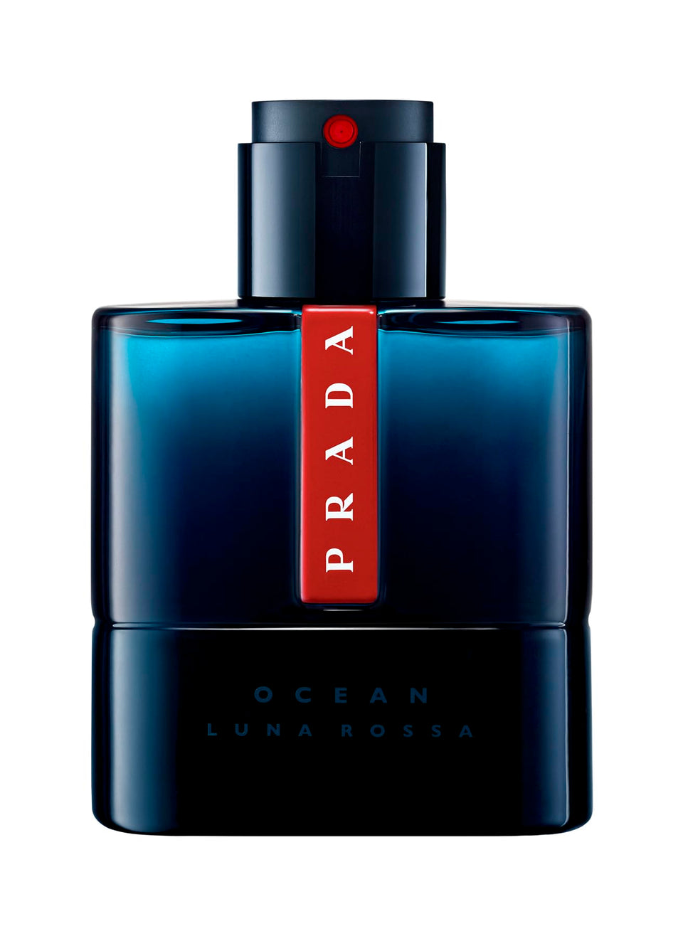 Prada Luna Rossa Ocean bottle front, sleek design for everyday sophistication.