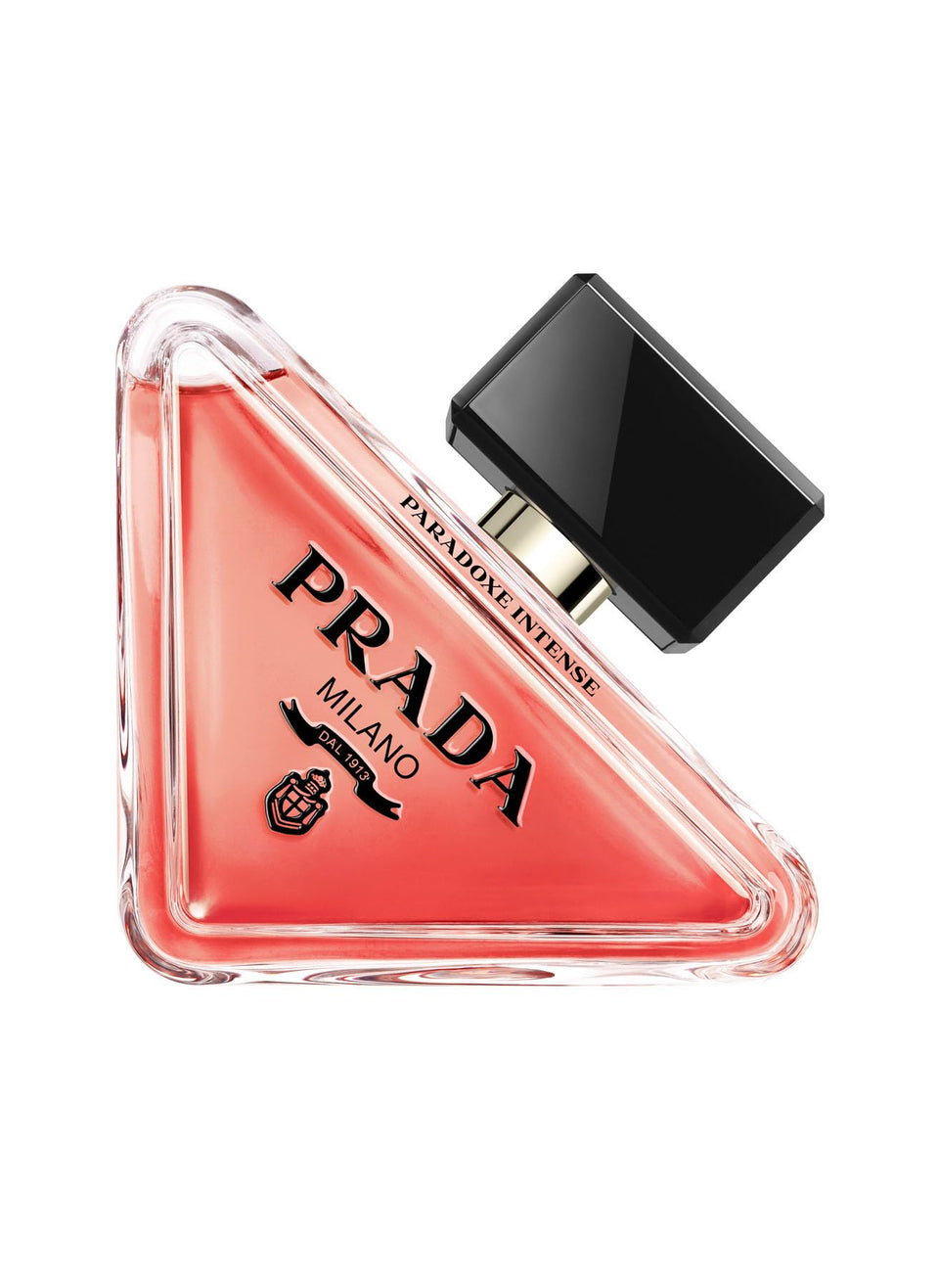 Prada Paradoxe Intense main bottle shows amber floral notes for elegant evenings.