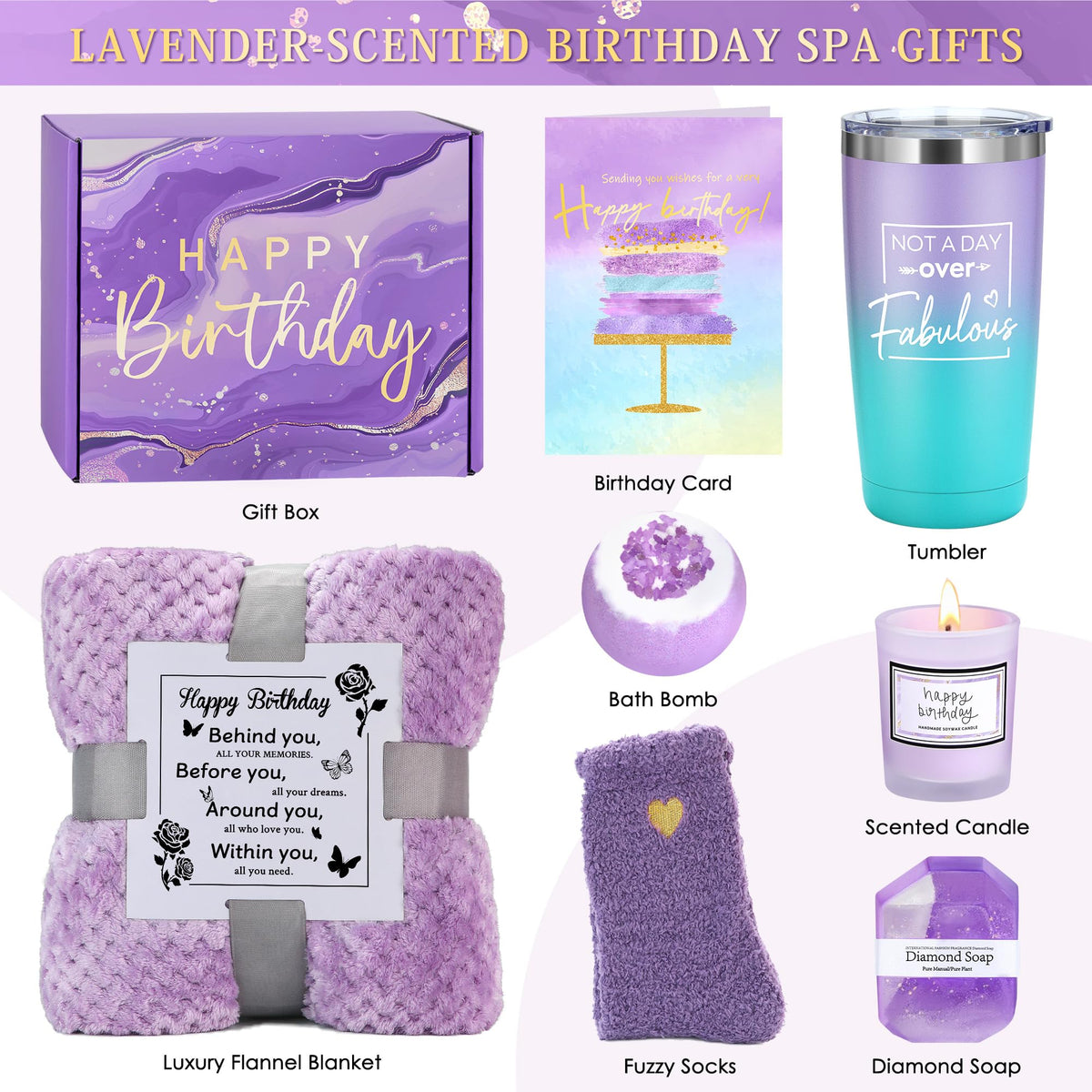 Pradnel gift box purple theme—ready-to-gift presentation.
