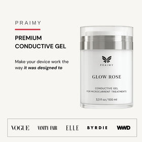 PRAIMY Glow Rose gel bottle with pump for clean, mess-free application