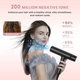 Prastiny hair dryer motor exposure highlights high-speed drying capability.