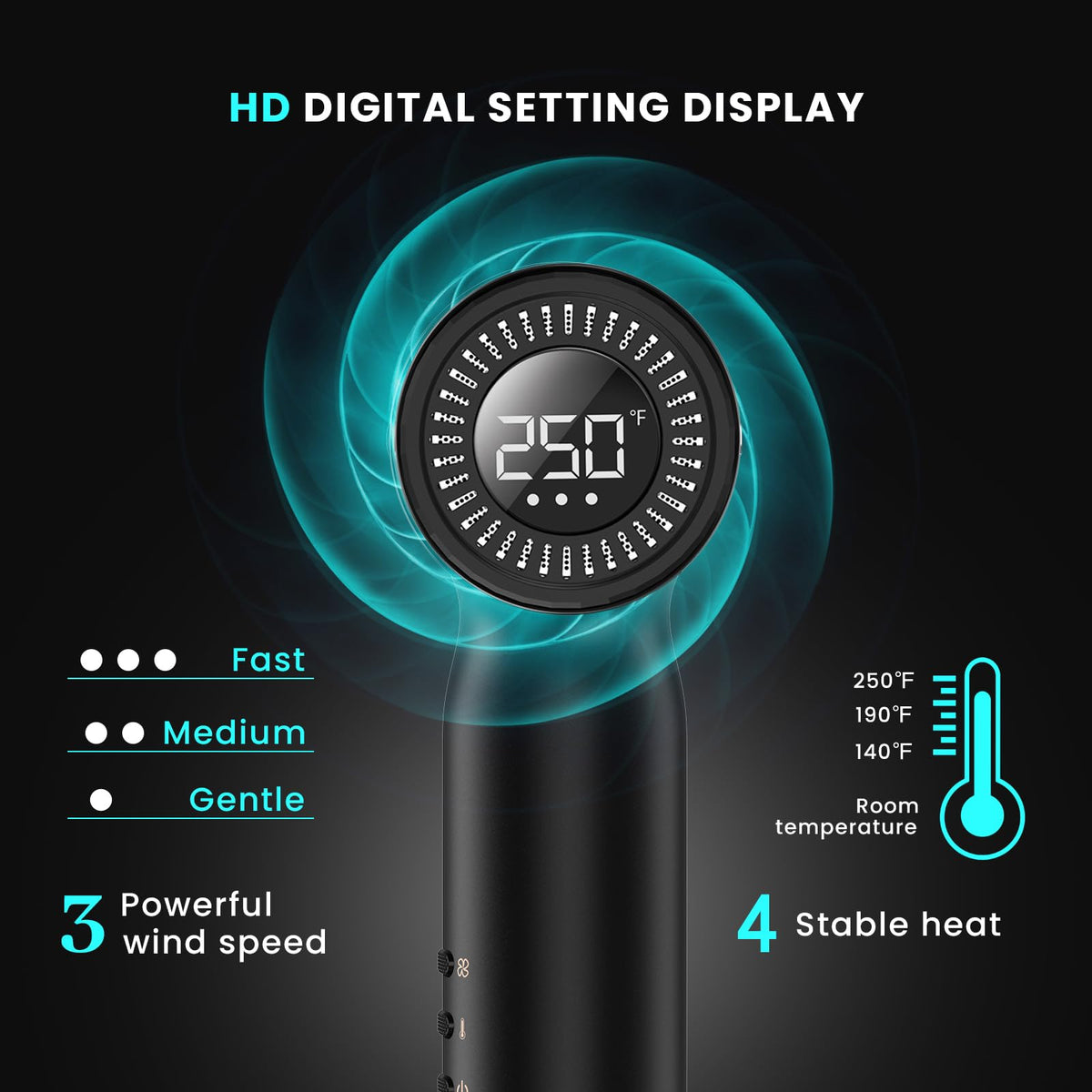 Prastiny hair dryer quiet operation supports discreet use anywhere.