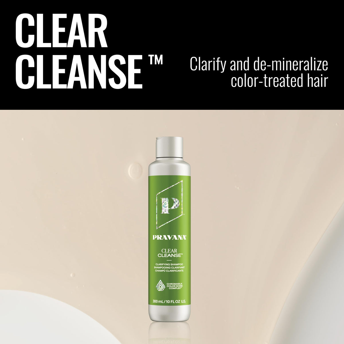 Pravana Clear Cleanse targets hard water buildup for visibly cleaner strands.