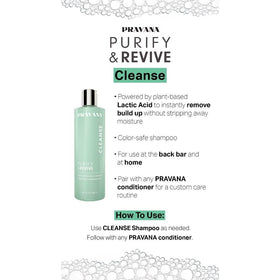 PRAVANA Purify & Revive 11-ounce bottle beside towel for daily use.