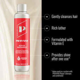 Pravana Repair Radiance Shampoo with pump for easy, even distribution