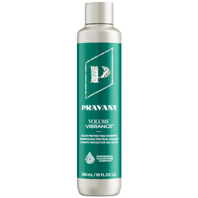Pravana Volume Vibrance Shampoo bottle front, color-safe cleanse for color-treated hair