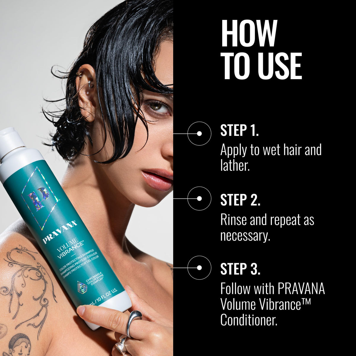 Shiny, healthy-looking strands after using Pravana Volume Vibrance Shampoo