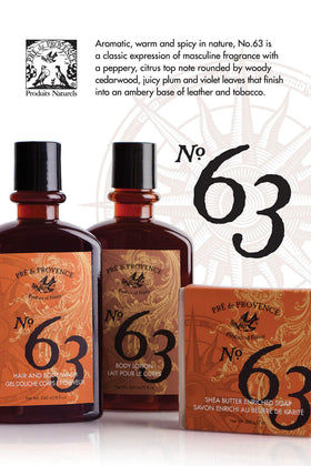 Pre de Provence No.63 cedar-plum note detail complements soft skin aroma