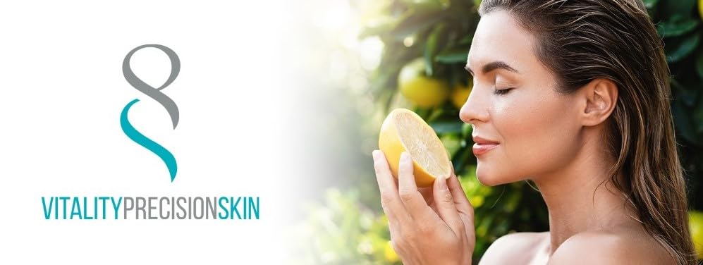 Precision Skin RX VITALITY CE Ferulic Serum packaging on shelf signals premium daily skincare.