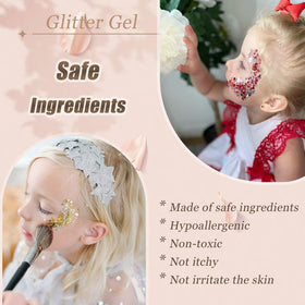 Prehot face glitter with chunky sequins for vibrant eye and facial accents.