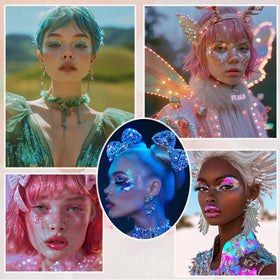 Prehot mermaid glitter shine enhances outfits with iridescent sparkle.