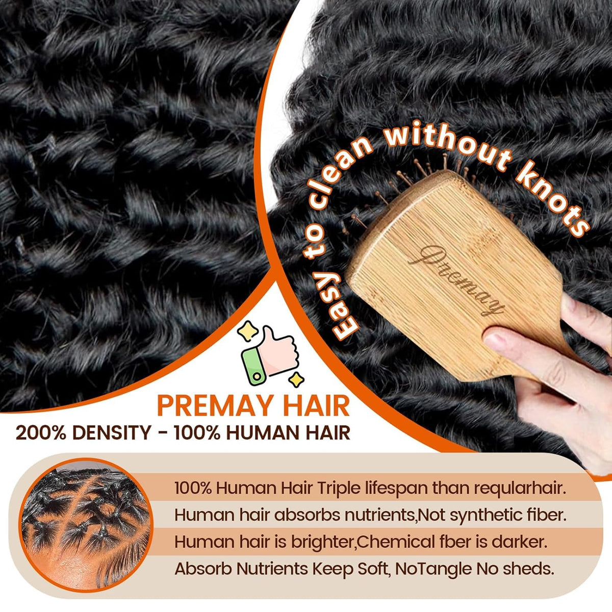 PREMAY heat-styling ready hair can be straightened or curled