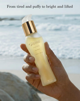 Premier Dead Sea Classic Eye Serum in use under eye demonstrates smooth, subtle area improvement.