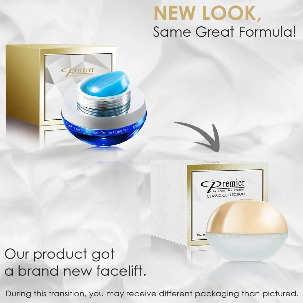 Premier Dead Sea Classic moisture cream packaging shot highlights compact design