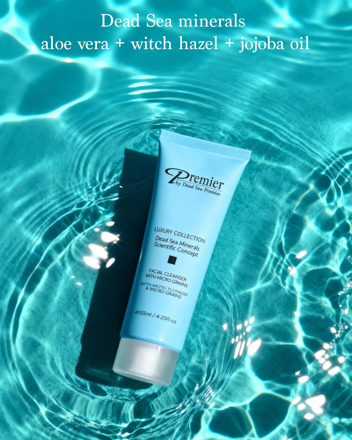 Premier Dead Sea cleanser with jojoba oil helps balance skin moisture.